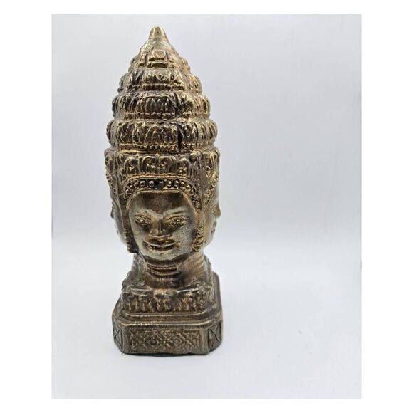 Vintage Solid Brass 4 Face Mukhalinga Statue - Picture 8 of 8